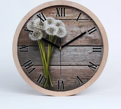 Produktbild von Holzuhr 25fi cm wanduhr - schwarze Spitzen - Holz Löwenzahn