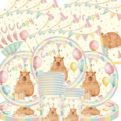 Image de Décoration pour anniversaire sur le thème du lapin - Articles pour fêtes d'enfants - Adapté pour 20 enfants