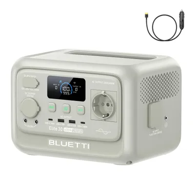 Zdjęcie produktu dla Przenośna stacja zasilająca Elite 30 V2, akumulator LFP 288 Wh, wyjście prądu przemiennego 600 W, generator słoneczny do kempingu, na wypadek awarii zasilania, do kamperów (jasnoszary)