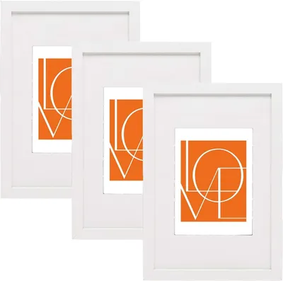 Immagine prodotto di Set di 3 cornici per foto con cartoncino passepartout | Bianco | 30x45 cm
