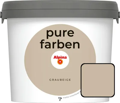 Produktbild von Alpina Pure Farben Wandfarbe graubeige 2,5 L