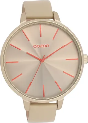 Produktbild von Oozoo Leder Damen Uhr Analog Quarzuhr Armband hellgrau Timepieces D2UOC11251