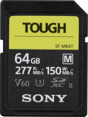 Zdjęcie produktu dla Sony SF-M64T, 64 GB, SDXC, Klasa 10, UHS-II, 277 MB/s, 150 MB/s