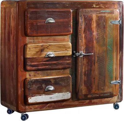 Image de MASSIVMOEBEL24 | Buffet 100x40 Bois de récupération laqué Multicolore FREEZY #08