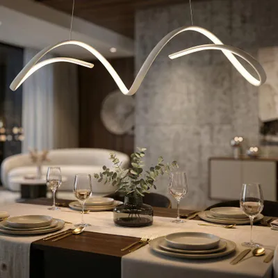 Obrázok produktu pre LED luster z bieleho kovu s 3 svetlami 80x20x120 cm