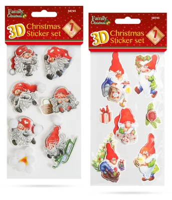 Zdjęcie produktu dla Sada vianočných 3D nálepok - 2 druhy