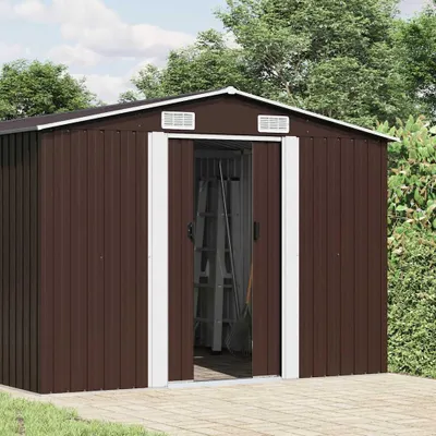 Obrázok produktu pre vidaXL Záhradný prístrešok Brown 257x990x181 cm Pozinkovaná oceľ
