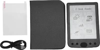 Obrázok produktu pre Elektronická čítačka, 6-palcová dotyková obrazovka 800x600 s ochranným krytom, 2500 mAh batéria, podporuje až 32 GB, 16 GB