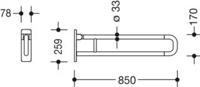 Produktbild von HEWI 801.50B226 92 Stützklappgriff Ser 801, matt,
