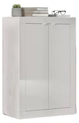 Produktbild von 2-türiger MehrzweckschrankEndine, Multifunktionale Möbel, Schuhschrank, Besenschrank, Italy, 78x35 h113 cm, Weiß