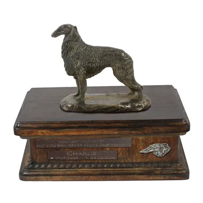 Zdjęcie produktu dla Chart rosyjski borzoj, Borzoi, Barzoi IV - urna na psie prochy, personalizowana urna ze statuetką, drewniana urna z psem marki Art-Dog