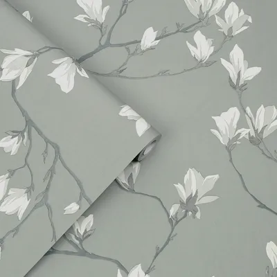Produktbild von Laura Ashley Vlies Tapete | Magnolia Grove Slate - 10 m x 0.52 m