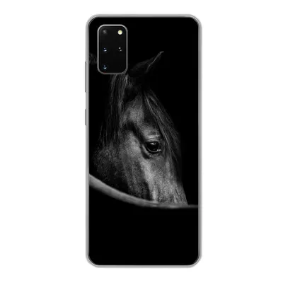 Produktbild von MuchoWow® Handyhülle Schutzhülle Hülle für Samsung Galaxy S20 Plus Pferde - Porträt - Schwarz - Tiere Silikon Softcase Handy Hülle - Hartschale
