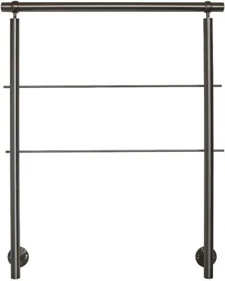 Produktbild von Famanu Edelstahlgeländer seitliche Montage - Für Treppen, Balkone und Terrassen - Länge 180 cm mit 2 Pfosten