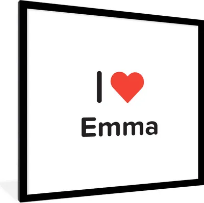 Produktbild von MuchoWow® Gerahmtes Poster Ich liebe - Emma - Mädchen 40x40 cm - Poster mit Schwarzem Bilderrahmen Wandposter Rahmen Foto Bilder - Poster - Plakat im Rahmen