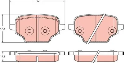 Produktbild von TRW Bremsbeläge Satz Hinten für CITROËN BERLINGO Kasten (B9) GDB2410