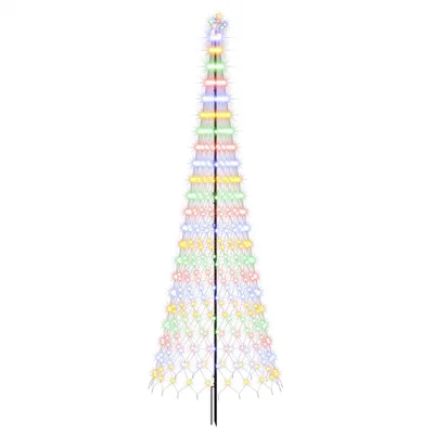 Image de Arbre de Noël LED, 400 cm, 450 LED, multicolore, en fer, de couleur noire