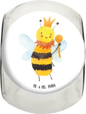 Produktbild von Mr. & Mrs. Panda Kaffeedose Biene König XL 2000ml - Weiß - Geschenk, Wespe, Bonboniere, Vorratsglas, Aufbewahrungsdose, Vorratsbehälter, Dekoglas