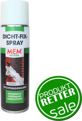 Produktbild von MEM Dicht-Fix-Spray, Für alle üblichen Untergründe, Optimal für schwer zugängliche Bereiche, Einfache Anwendung, Gebrauchsfertig, UV-beständig, Grau,