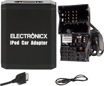 Produktbild von AUX-Adapter für iPhone, iPad, iPod und CD-Player für BMW, Mini, Land Rover (Flachstecker) ▶ Premium USB- und Bluetooth-Adapter für das Autoradio