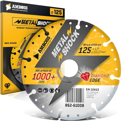 Immagine prodotto di Amboss Metal Shock 1000+ - Disco da taglio diamantato 125 x 1,8 x 22,23 mm