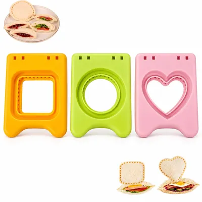 Sandwich-Ausstecher-Set, 3 Formen, Edelstahl, klappbar