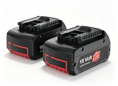 Productafbeelding van 2*Bosch 18V 6Ah vervangende accu, lithium-ionaccu voor elektrisch gereedschap, compatibel met het Bosch Professional 18V GBA-systeem