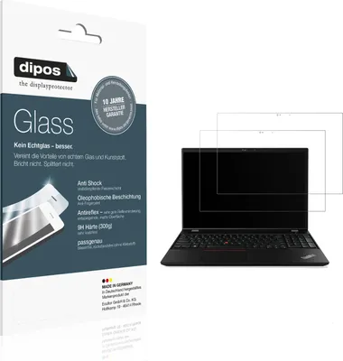 Produktbild von 2x Schutzfolie für Lenovo Thinkpad T15 matt - Anti-Shock 9H Folie dipos Glass Kunststoffglas