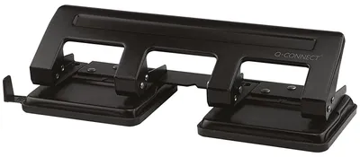 Productafbeelding van Q-Connect KF01238 Dubbele pons met aanslag, zwart