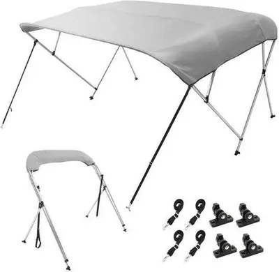 Productafbeelding van Famanu Bimini Top 4-boog - Waterdicht 900D polyester met aluminium frame - Pacific Blue
