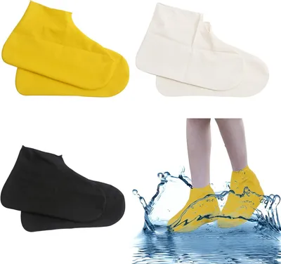 Produktbild von Paar wasserdichte, wiederverwendbare, rutschfeste und regenfeste š¹berschuhe aus Gummi (Gr??e L)