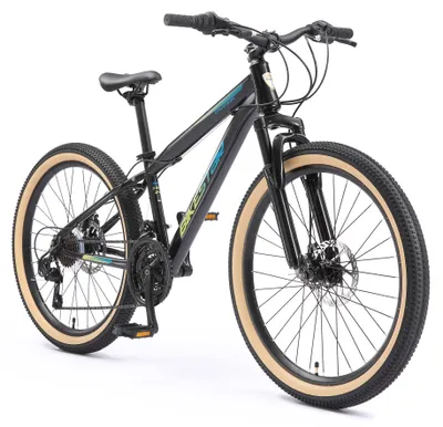 Produktbild von BIKESTAR Kinder Jugend Mountainbike 24 Zoll ab 8 Jahre | 21 Gang Hardtail MTB Scheibenbremse Federgabel | Schwarz