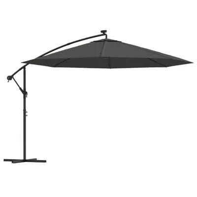 Zdjęcie produktu dla vidaXL Parasol Ampel z oświetleniem LED i metalowym słupkiem 350 cm antracytowy