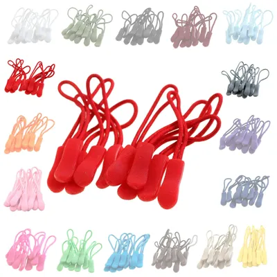 10 Zipper Schlaufen für Reißverschlüsse rot