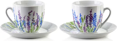 Immagine prodotto di Mondex | Set di tazze da caffè - 6 pezzi - 250 ml - Porcellana di alta qualità - Elegante design floreale