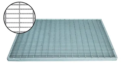 Produktbild von Gleitschutz Gitterrost 99x49x2cm Maschenrost 30/10 Eingangsrost Normrost rutschhemmend verzinkt