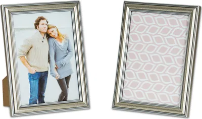 Produktbild von 2er Set Bilderrahmen 13x18cm Fotorahmen Silber Antik Portraitrahmen Glas