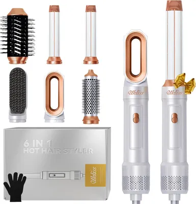 Produktbild von 6 in 1, Airstyer & Ionen Haartrockner Set mit Automatisch Lockenstab, Thermal Brush, Rundbürstenföhn, Hair Dryer,Warmluftbürste, Multistyler Gesckenke