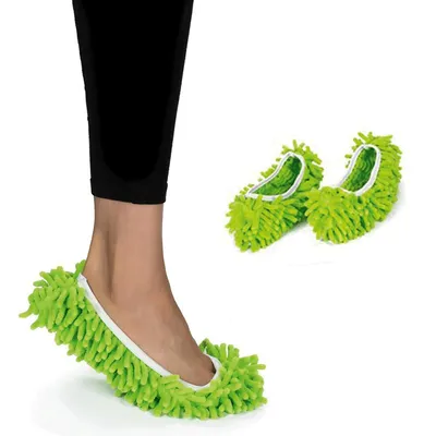 Produktbild von Winkee - Wischmopp Überzieher I Der stylische Schuh-Überzieher Bodenwischer I Mikrofaser Schuhüberzieher Einheitsgröße I Schuhüberzieher waschbar I Putzhausschuhe I Geschenk zu Geburtstag