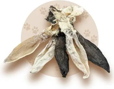 Produktbild von WTS Hundesnack - Kaninchenohren/Hasenohren mit Fell - 1 kg
