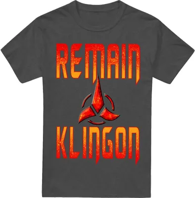 Obrázek produktu pro Star Trek: Discovery - Pánské/dámské tričko "Remain Klingon" Uni TV18044 (L) (Charcoal)