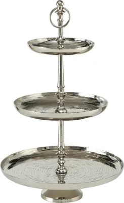 Produktbild von Boltze Etagere Ties Dekoration aus Aluminium 30 x 30 x 50 cm Deko Silber 3108600