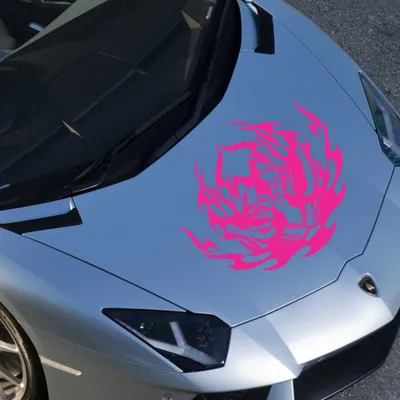 Produktbild von Aufkleber - Autoaufkleber "Tiger Tribal" 40cm x 35cm pink - Tuning Carystyling Heckscheibe Auto
