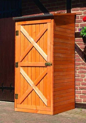 Produktbild von Gartenschrank promadino Pforzheim klein 78 x 78 x 163 cm braun