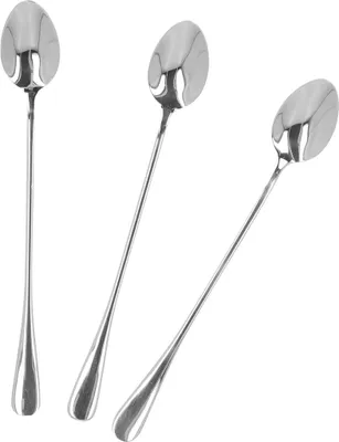 Produktbild von Besteckset Kaffeelöffel Lattelöffel  Silber Latte Löffe STILO silberne Latte-Löffel 3 Stück HOMLA