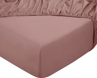 Produktbild von DoubleDry Spannbettlaken 140x200 cm - 100% Baumwolle - Spannbetttuch - Gummiband rundum - 28 cm Steg - Altrosa