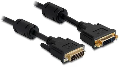 Obrázok produktu pre DeLOCK 3m DVI-I, 3 m, DVI-I, DVI-I, Čierna, Zlato, Samec/Samica