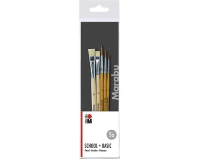 Produktbild von Marabu Pinselset Basic + School, Flachpinsel, Rund, 1 Stück(e)
