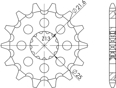 Immagine prodotto di Pignone Passo 520 - Z 16 Denti (Dis.27500)
