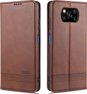 Obrázek produktu pro Xiaomi Poco X3 Pouzdro, Peněženka s Magnetickým Uzávěrem a Stojánkem, Kožené Flip Pouzdro pro Xiaomi Poco X3 NFC / X3 Pro Káva
